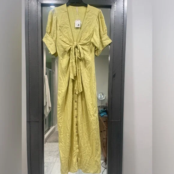 NWT Free people vintage summer midi dress in Lima bean size XS - Picture 11 of 12